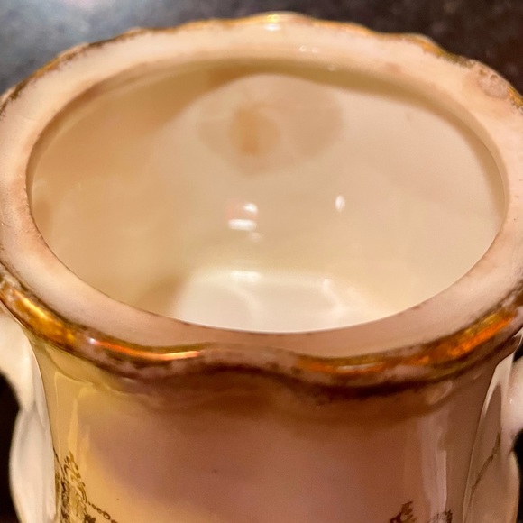 Crooksville China vintage covered sugar from the 1930’s - cream & gold with lid - Picture 8 of 10